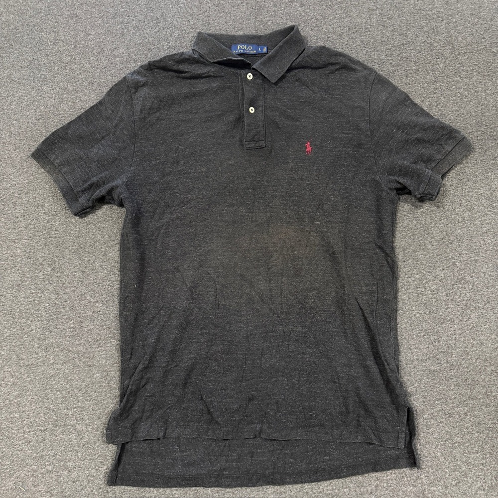 Modern Polo Ralph Lauren Polo Shirt Mens Large Gray Good Short Sleeve Pony Logo